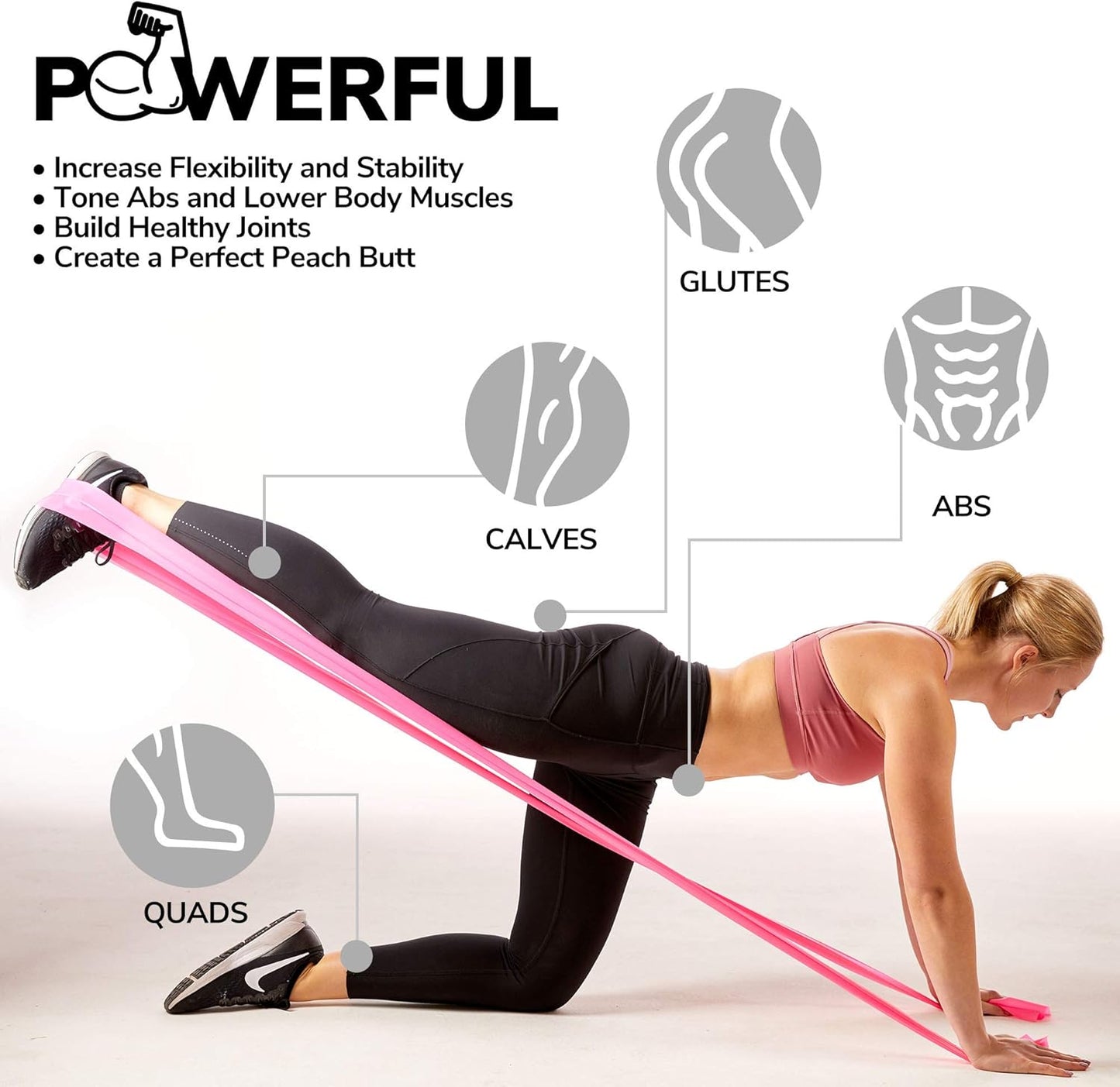 7Ft Long Resistance Bands for Stretching - Resistance Bands Set with Door Anchor - Exercise Bands Including Carry Pouch, E-Book & App - Latex-Free Workout Bands