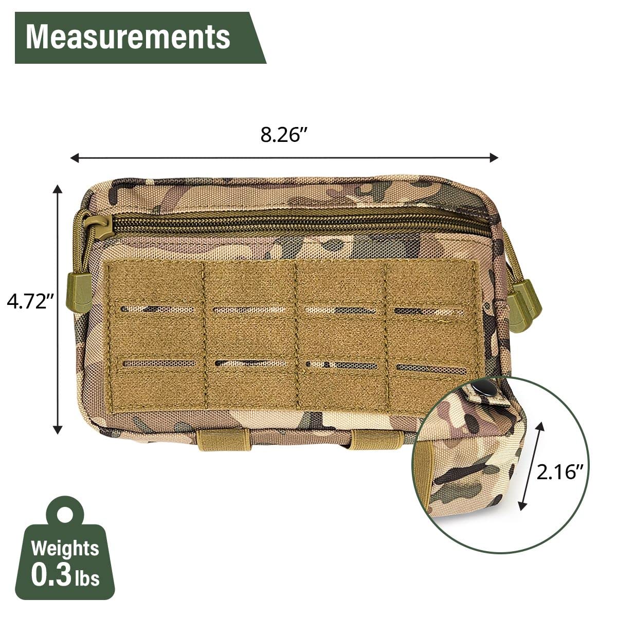 GearHill Tactical Admin Pouch, Molle Utility Pouch, Premium Quality Nylon 1000d Materials Tactical Vest Pouch, Multi-Purpose EDC Pouch Organizer (Camaflouge)