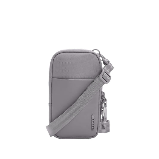 Incase A.R.C. Small Crossbody Bag, Recycled Polyester, Fits iPhone Pro Max, External Pocket, Adjustable Strap, Travel Sling (Grey)