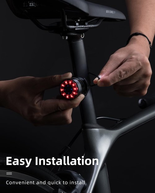ROCKBROS Bike Tail Light, Rear Bike Light, 5 Modes, Type-C Rechargeable, 1oz Lightweight, IPX5, Aluminum Alloy Bike Taillight for Night Riding