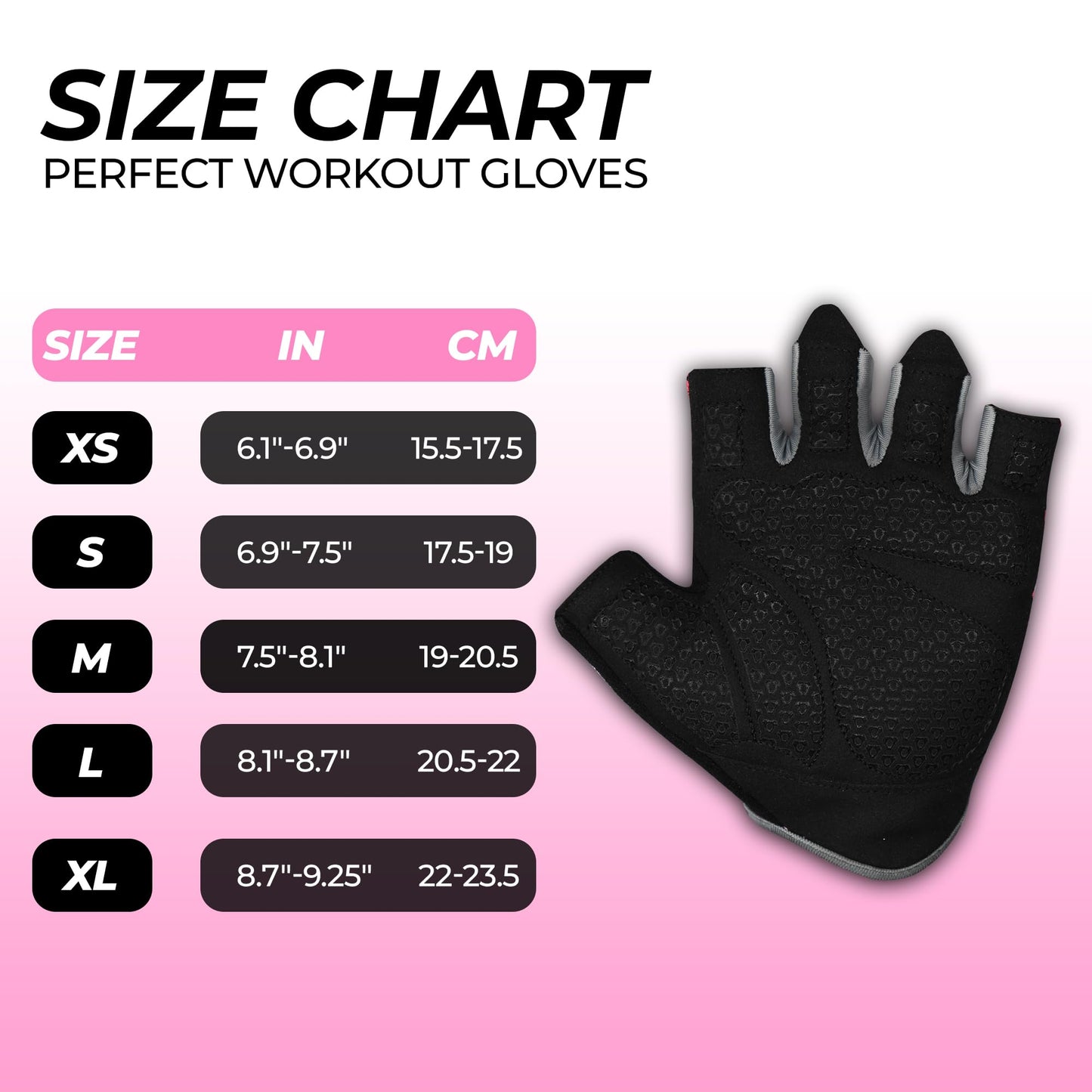FIGHTSENSE Workout Gloves for Men Women, Weight Lifting Glove with Non-Slip Silicon Padded Palm, Breathable, Lightweight Exercise Gym Gloves for Weightlifting Powerlifting Cycling Rowing (Pink, M)