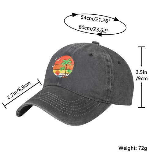 Betyiwling Palm Tree Baseball Cap for Women Men Embroidery Adjustable Washed Distressed Trucker Hat