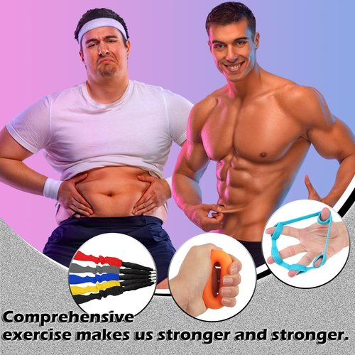 Resistance Bands Set, 15 PCS Adjustable Exercise Tubes with Handles, Door Anchor & Ankle Strap, Home Gym Workout Bands for Men & Women, Strength Training, Fitness Bands, Resistance Tubes,20-40lbs