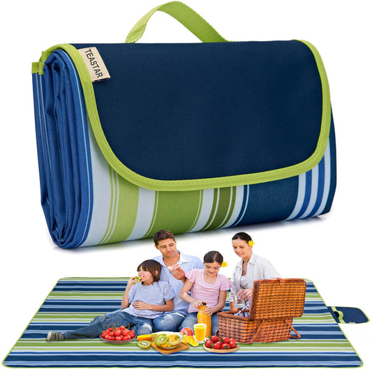 TEASTAR Picnic Blankets Extra Large Beach Blanket Waterproof Sandproof Outdoor Blanket for Grass Sand Free Beach Mat Picnic Mat Foldable 80" X60 for Camping, Hiking Travel Sand Park