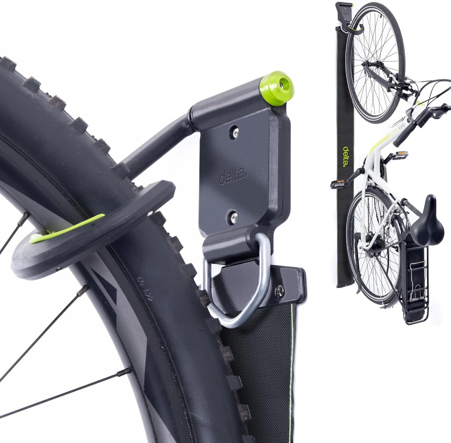 Delta Cycle Michelangelo 2 Bike Storage Rack - Gravity Fully Adjustable Bike Rack Garage For Road, MTB, and Hybrid Bicycles - Vertical Bike Rack Holds Up To 80 lbs