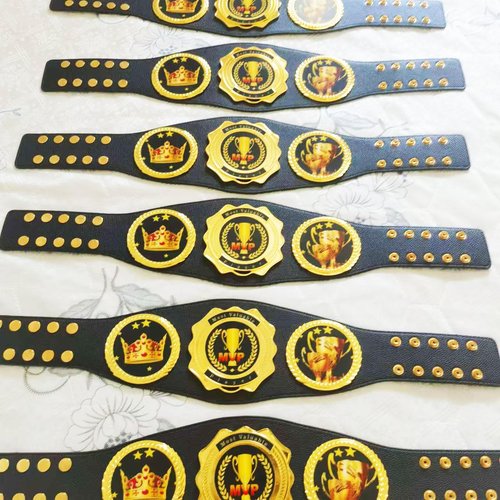 Championship Belt - Football Baseball Softball Soccer Basketball Esports Fantasy Sports Hockey Wrestling Boxing High School College Class Tournament or League Winner Youth Champion Belt