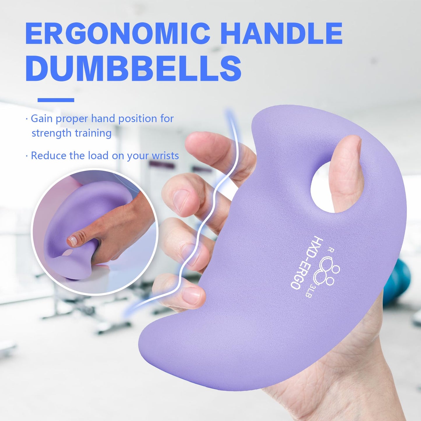 HXD-ERGO Ergonomic Dumbbells Weights Set-Hand Weights for Women at Home, Ear Dumbbells Weights for Pilates, Yoga, Jogging,Strength Training