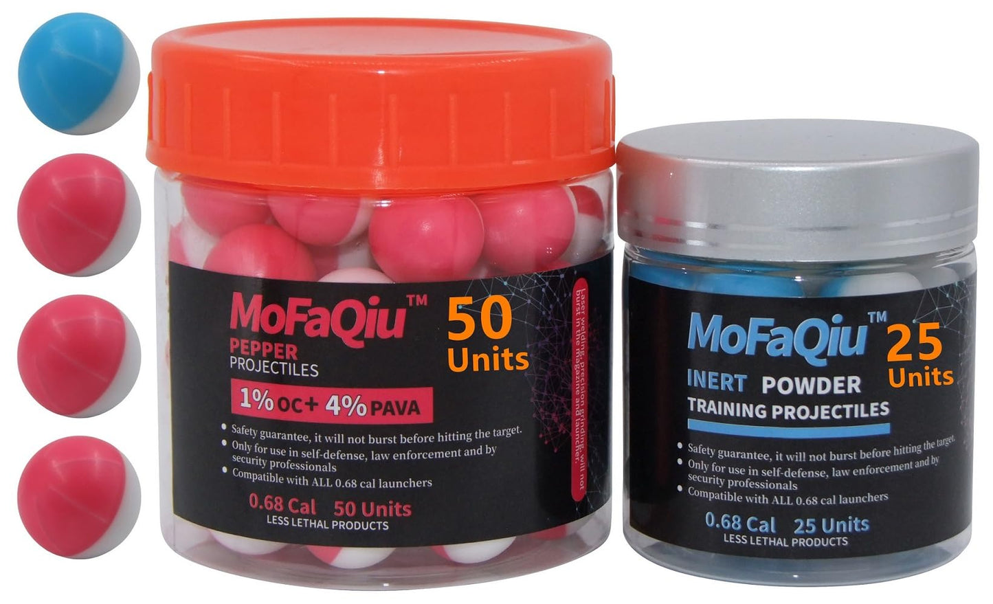 68 Cal(1%OC+4%PAVA)Pepper Projectiles,Nanometer scale Ultrafine Powder,Diffusion radius increased by80%-fracture groove design,Laser weldingwithout Leakage,Compatible with All .68 Cal Pepper launchers