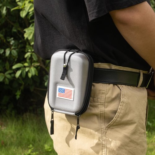Craftsman Golf Silver Edge Rangefinder Case USA Flag Hard Shell for Gogogo, Tectectec Callaway, Universal Range Finder Carry Bag