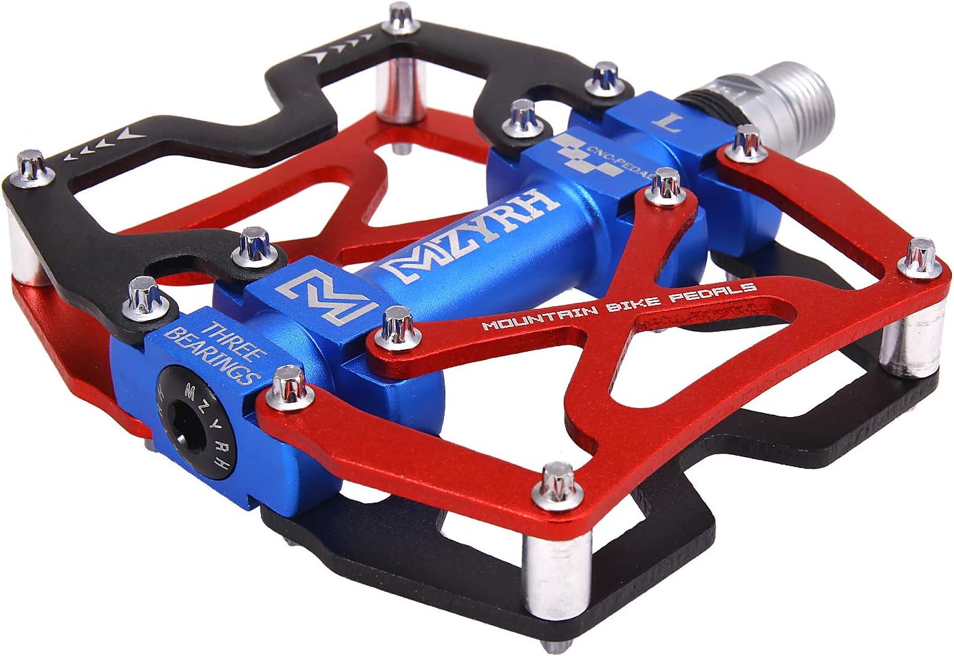 Mountain Bike Pedals, Ultra Strong Colorful CNC Machined 9/16" Cycling Sealed 3 Bearing Pedals