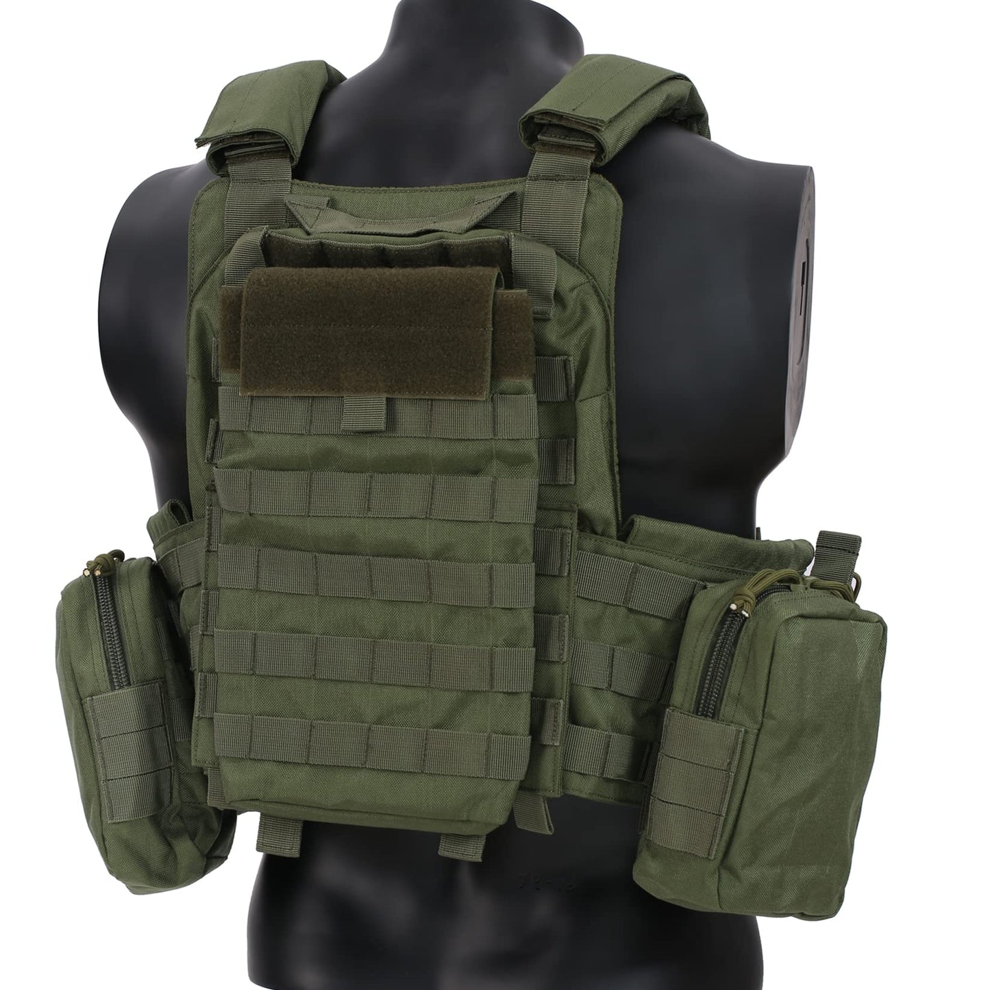 Cilbmua Tactical Vest Quick Release for Men Outdoor Molle Airsoft Vests Adjustable Breathable Weighted Gear for CS/Training (Green)