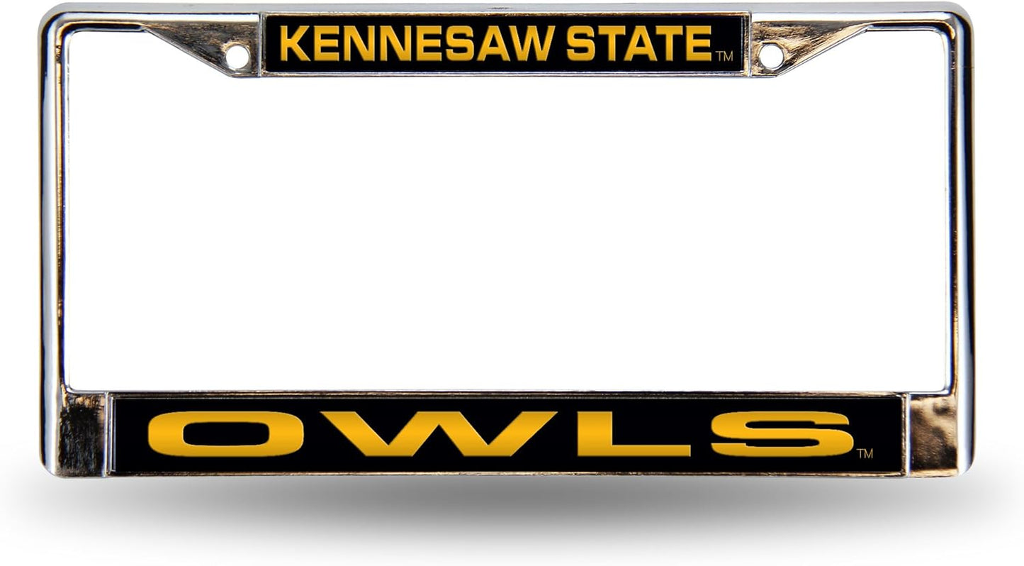 Rico Industries NCAA Unisex-Adult Laser Cut Inlaid Standard Chrome License Plate Frame