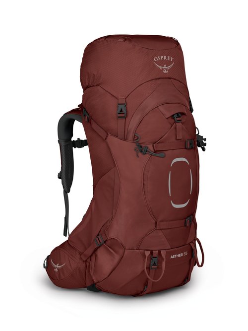 Osprey Aether 55L Men's Backpacking Backpack, Deep Acorn Red, L/XL