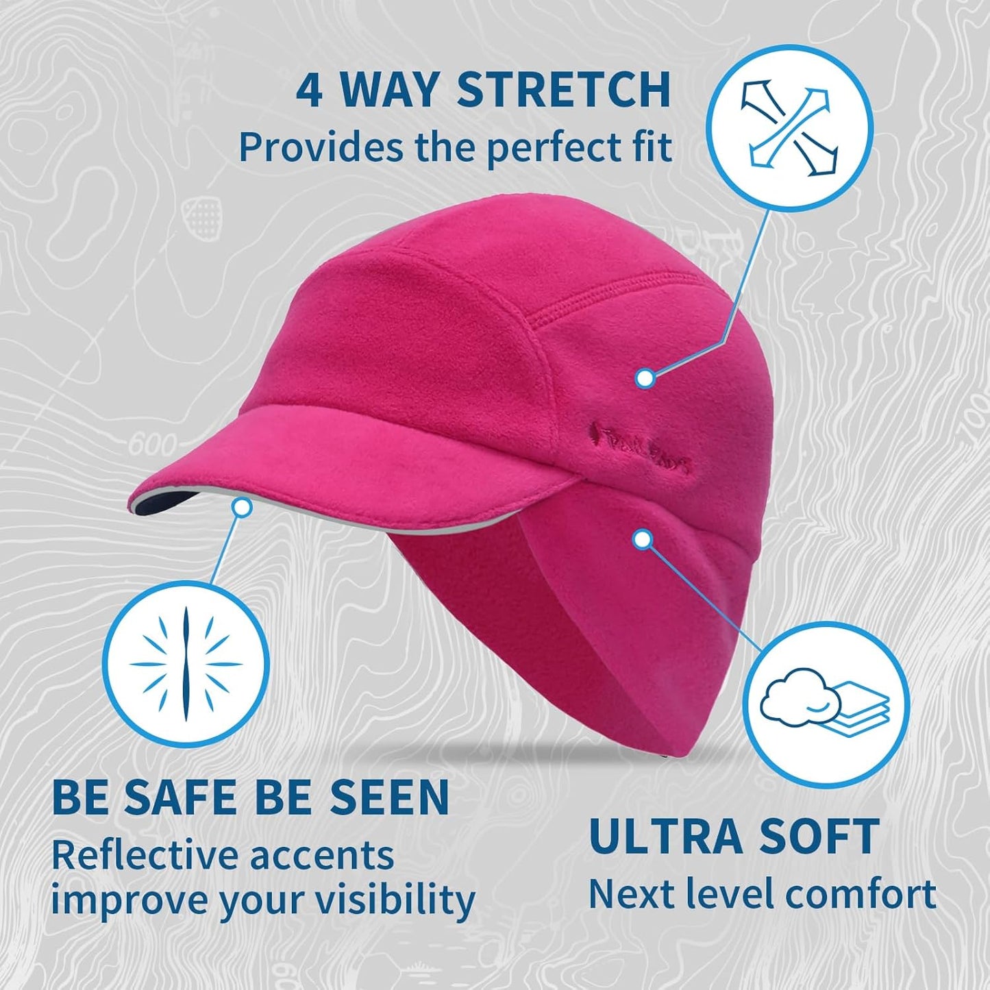 TrailHeads Fleece Ponytail Hat for Women – Trailblazer Reflective Winter Hat with Ponytail Hole for Workouts