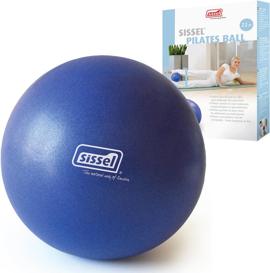 Pilates Soft Ball, 22 cm, Blue (Exercise-Balls, Yoga Gymnastics, Workout, Phthalate-free, Latex-free, 100 kg Weight Capacity)
