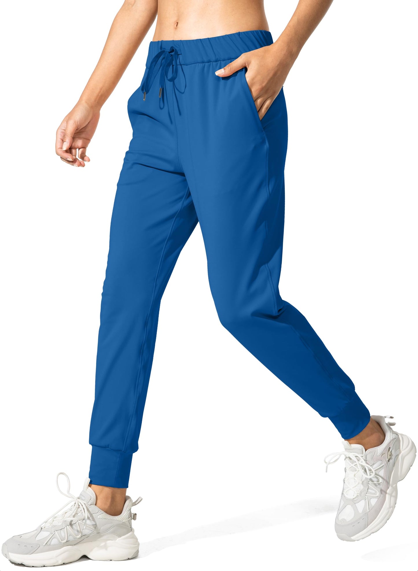 SANTINY Joggers for Women Lightweight Running Drawstring Sweatpants Workout Travel Yoga Athletic Womens Lounge Pants with Pockets(Blue_S)