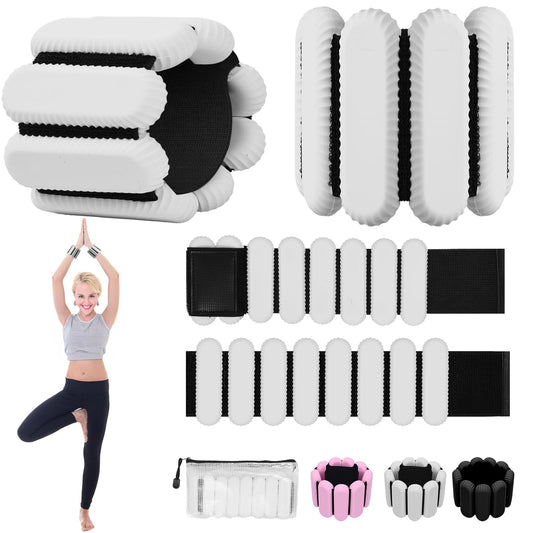 Ankle Weights for Women and Men, Adjustable Wrist Weighted Training Bracelet for Home Gym Workout, Strength Training Walkin Running, Foot weights for exercise, （1 LB each, Grey）2pc on Set