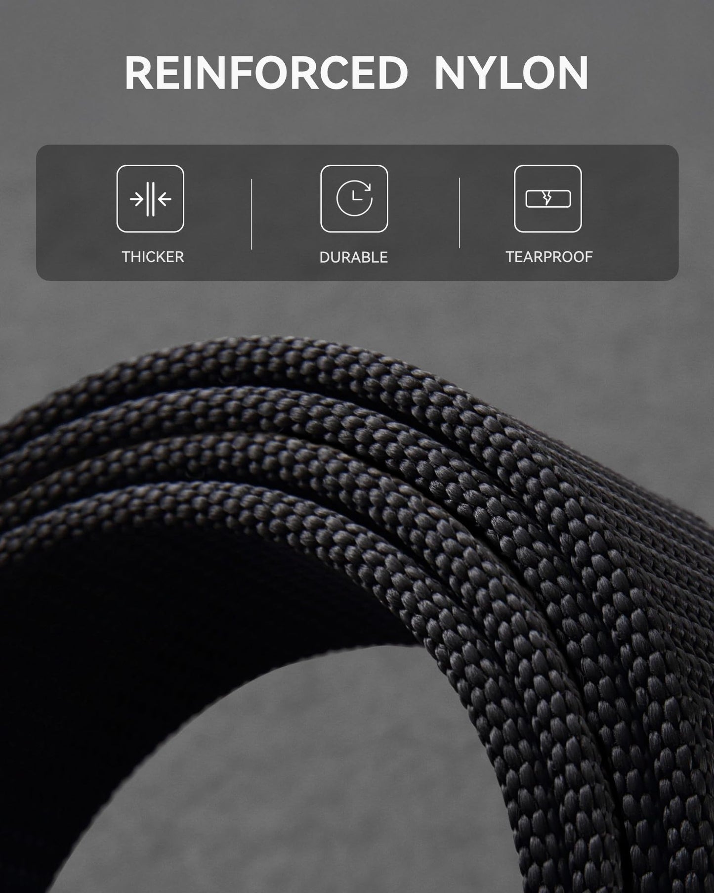 CHAOREN 1.5" Nylon Ratchet Belts for Men - Black Adjustable Casual Work Belt with Slide Buckle - Trim to Fit
