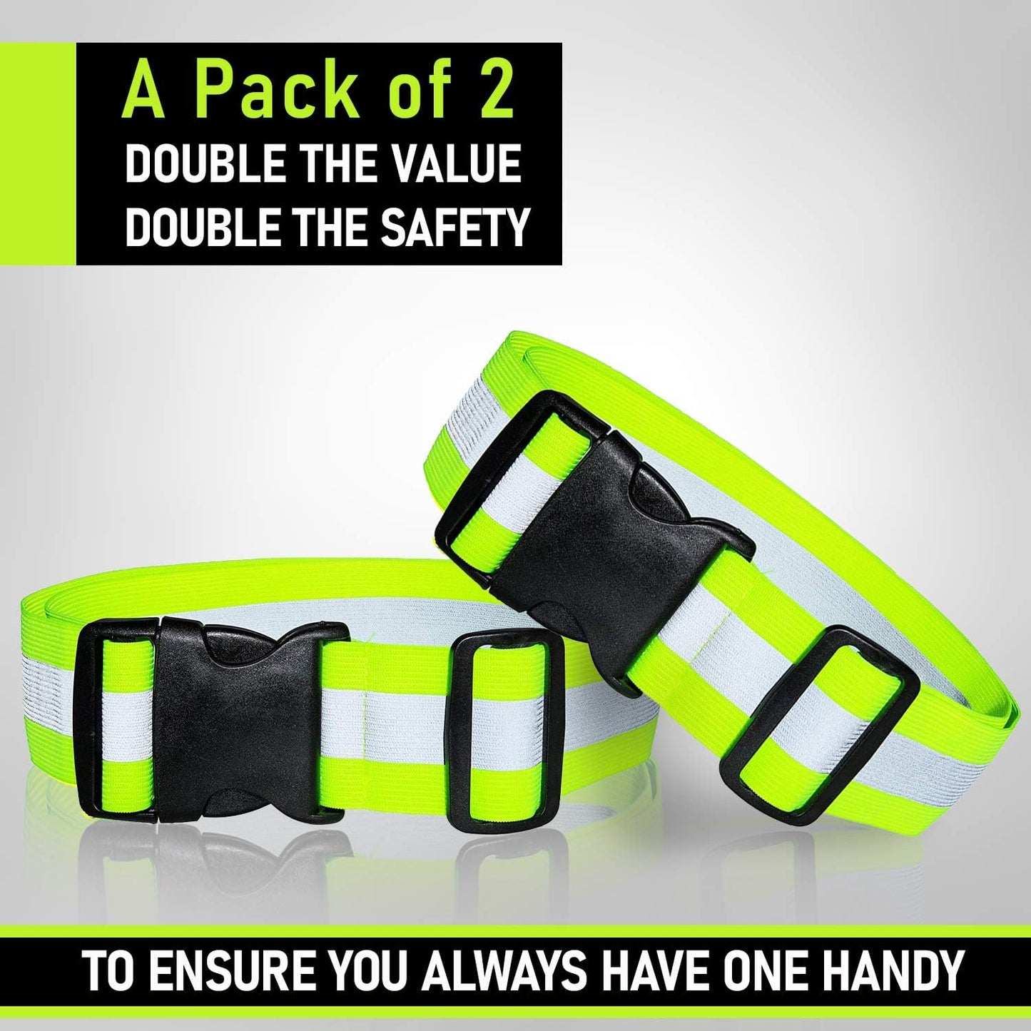 2-6 Pack - Reflective Glow Belt Safety Gear, Pt Belt, for Running Cycling Walking Marathon Military