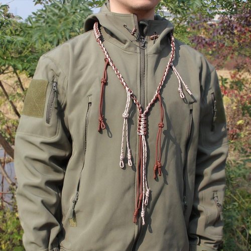 Duck Call Lanyard Hunting Goose Calls Paracord Braided Necklace 12 Adjustable Loops Outdoor Predator Gear Nylon Game Call for Pheasant Waterfowl