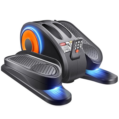ESL Under Desk Elliptical - Portable Leg Exerciser for Seniors, Compact Seated Elliptical with Remote Control, LCD Display Electric Elliptical Trainers for Home, Ellipse Leg Exerciser as Seen on TV