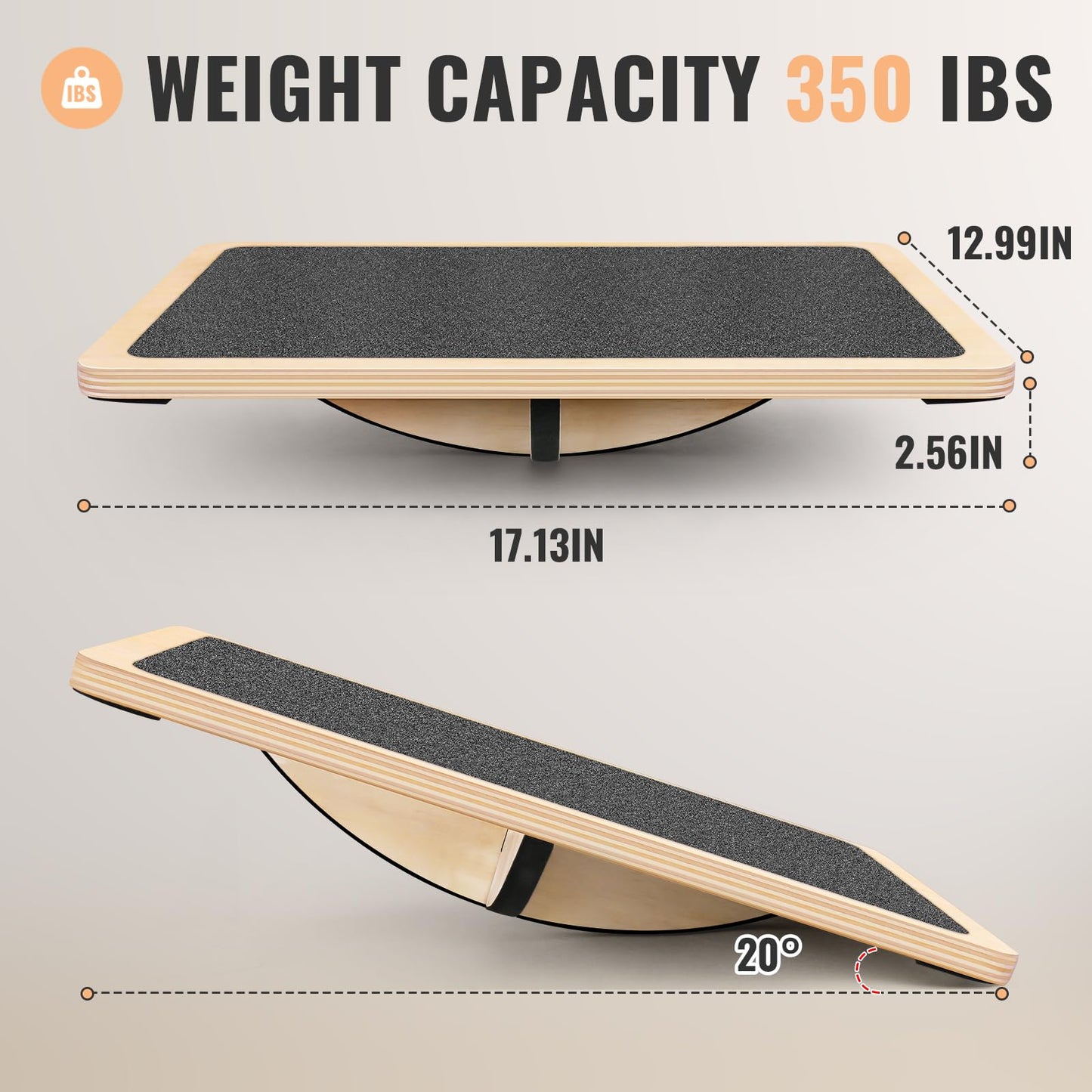 360 Degree Balance Board Professional Wobble Board for Adults Anti-Slip 350LBS Balance Boards for Physical Therapy Standing Desk Core Strength Wooden Balance Board Rocker Board