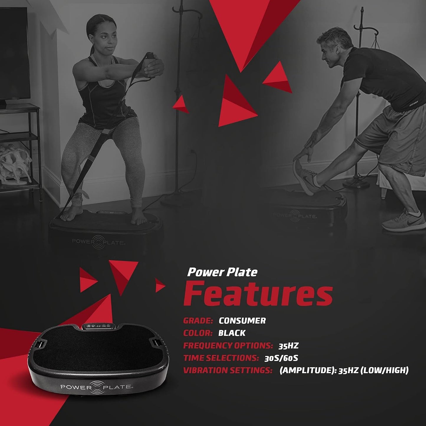 Power Plate Personal Vibrating Exercise Tool, Increase Core Strength, Improve Balance and Stability