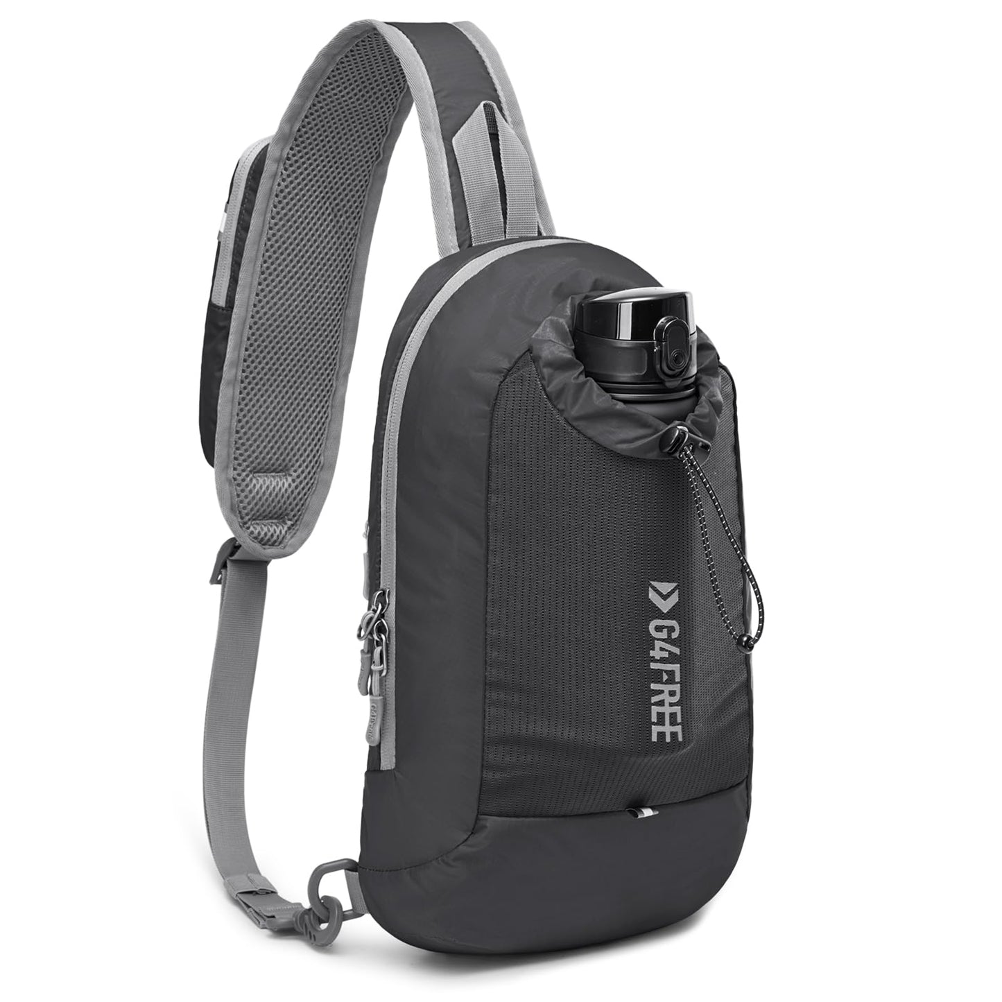 G4Free Sling Bag RFID Blocking Lightweight Crossbody Backpack Chest Shoulder Bag for Travel Sports Running Hiking (Black)