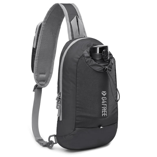 G4Free Sling Bag RFID Blocking Lightweight Crossbody Backpack Chest Shoulder Bag for Travel Sports Running Hiking (Black)