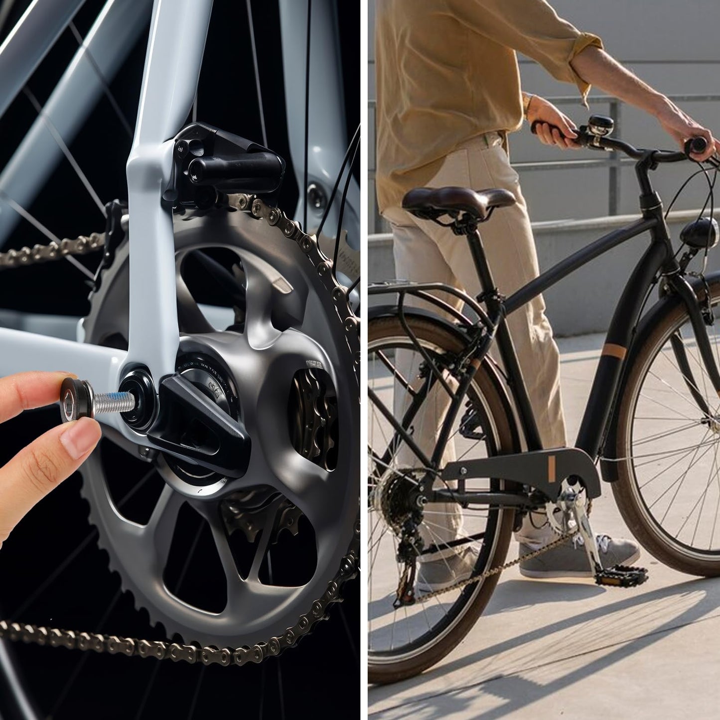 6 Pcs 8mm Bike Hex Crank arm Fixing Bolt Crank Arm Fixing Bolts Bike Hex Crank Screws with Caps Bottom Bracket Screws for Square Cranksets