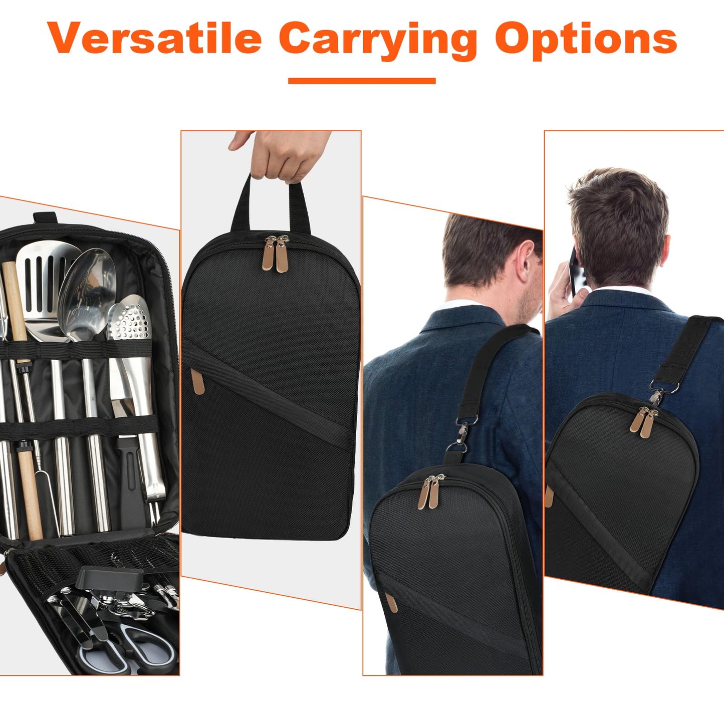 aiGear Camping Kitchen Utensil Set 27 Piece Portable Cookware Kit for BBQs, Outdoor Cooking, Picnics, and Adventures Camping Cookware Kitchenware Storage