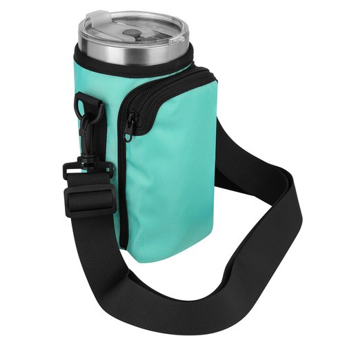 Xxerciz Water Bottle Carrier Bag Compatible with Yeti Rambler 30 oz Cup, Water Bottle Holder with Adjustable Strap, Tumbler Carrier Pouch Accessories for Outdoor Travelling Camping (Green)