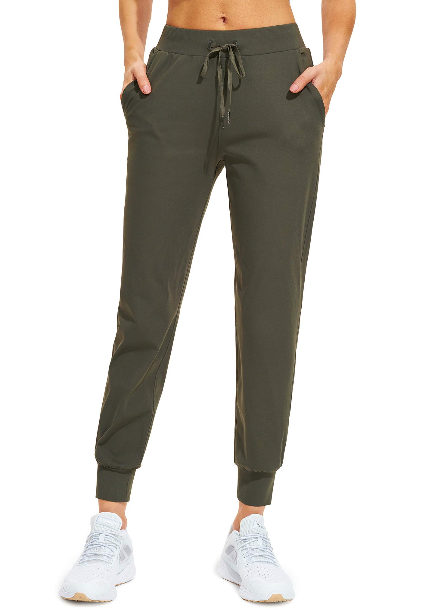 Libin Joggers for Women Petite/Regular/Tall Dance Sweatpants Athletic Workout Tapered Lounge Casual Teacher Pants for Running Yoga Cloths, Olive Green L