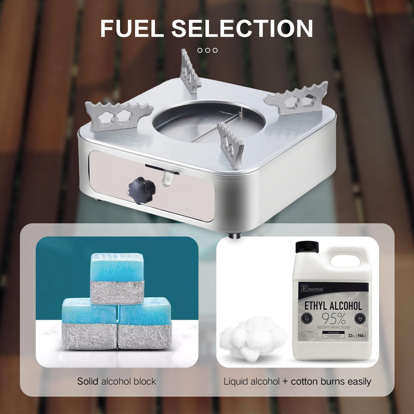 AIROKA Drawer Alcohol Stove, Rust-Resistant Wear Portable Alcohol Stove, High Combustion Efficiency, Suitable For Outdoor Camping Cooking Picnic (Metallic Gray (Single Furnace))