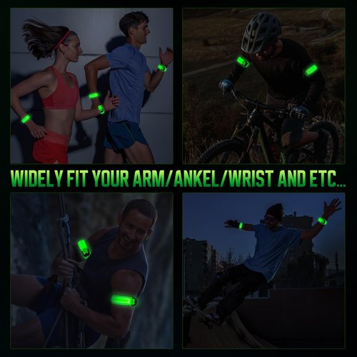 ocuvaep LED Armband for Running (2 Pack), Light Up Armbands Rechargeable, Running Lights, High Visibility Reflective Running Gear for Running Walking Cycling