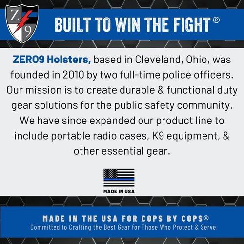 Zero9 Holsters - Model 4046 Handcuff Case, Handcuff Holster Compatible with ASP Sentry (Black, Molle Lok)