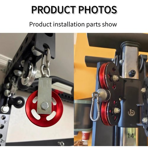 Gueiddi Aluminum GYM Pulley Wheel, Universal Aluminum Alloy Bearing Pulley Wheel for Cable Machine Gym Equipment Part Garage Door (Red 88-90mm)
