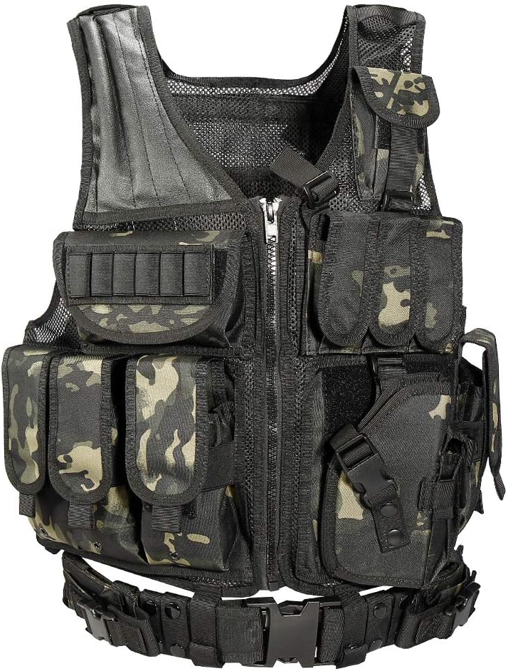 vAv YAKEDA Tactical Vest Outdoor Ultra-Light Breathable Training Airsoft Vest Adjustable for Adults