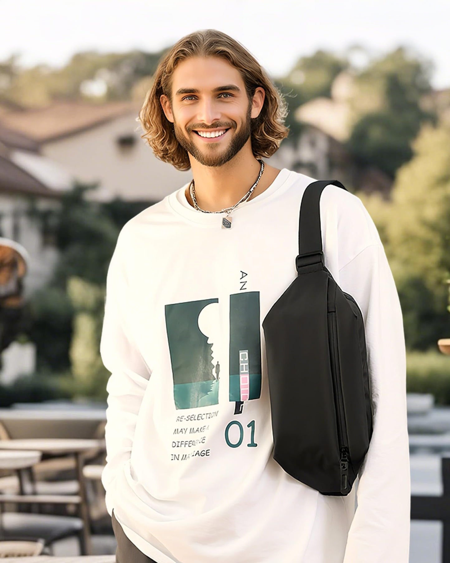 Fanny Pack for Men & Women | Adjustable Waist Bag (28-63 Inch Belt) – Large Waterproof Belt Bag for Hiking, Running, Travel, Gym | Phone Pouch with Zipper Pocket (Black)