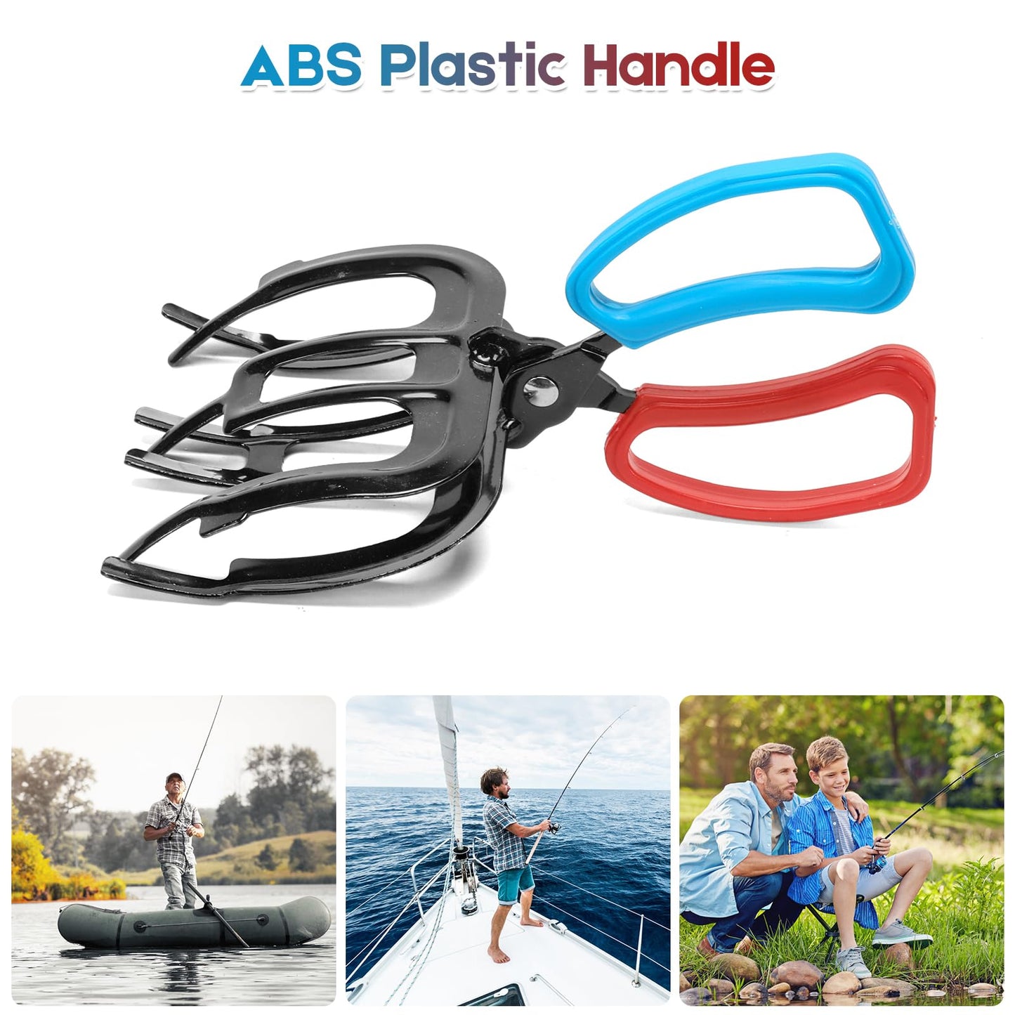 Fish Claw Gripper, Fishing Pliers Gripper, 3 Claw Fish Gripper, Metal Fish Control Clamp Tong Tackle Tool, Multi-Functional Lightweight Non-Slip Fish Claw Gripper for Catch Fish Fishing Accessories