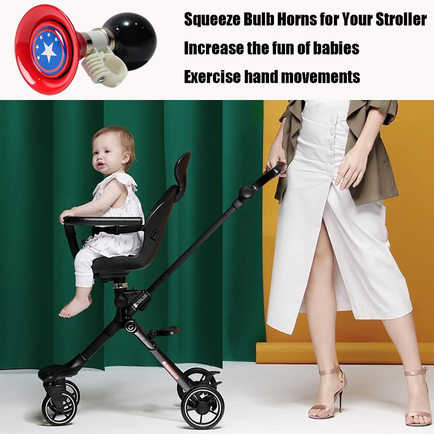 Fsocpen Bike Horn Air Squeeze Honking Horns,Retro Clown Horn, Kids Bike Horn,Metal Loud Bike Horns for Bicycle Golf Cart,Bicycles, Scooters, Baby Strollers