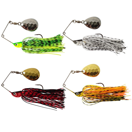 Eupheng Spinner Baits for Bass Fishing Multi-Color Kits, Double Willow & Colorado Blades with Silicone Hubbed Skirt Bass spinner baits, Available in 1/4oz, 3/8oz, 1/2oz, 1/8oz, 3/16oz