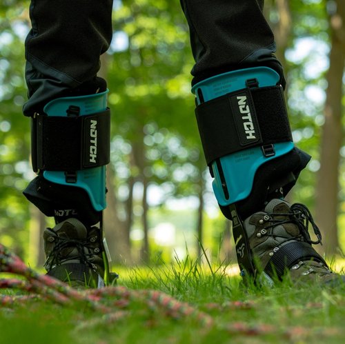 Notch Steel Climbers Ergonomic Pole Gaffs 20+ Cuff Adjustment Points, Stirrup Grip Pad, Dual Foot Strap Assembly, Redesigned Cuff, 350 lbs. Total Weight Limit (99695P)