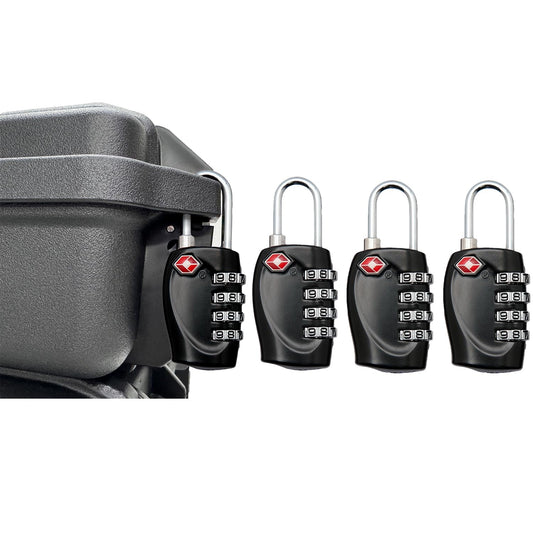 4 Pack TSA Approved Gun Case Locks for Pistol Case, 4 Digits Travel Locks Small Tool Box Combo Lock Combination Padlocks for Gun Cases/Luggage/Firearm Air Travel Cases, Small Dial Zipper Pad Lock