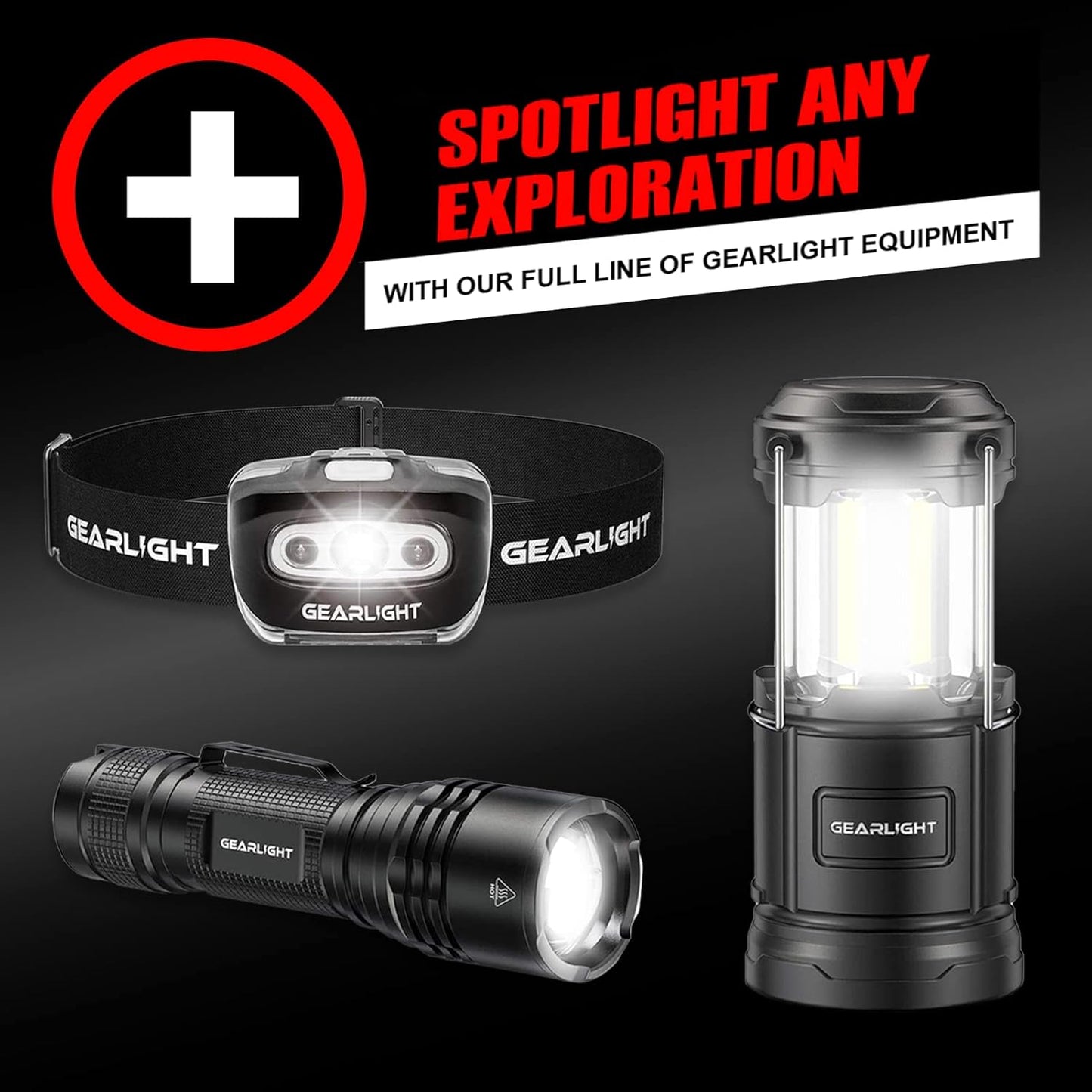 GearLight LED Flashlights - Mini Camping Flashlights with High Lumens, 5 Modes, Zoomable Beam - Bright and Versatile Flash Light for Outdoor and Home Use - S1000-2 Pack, (Batteries Not Included)
