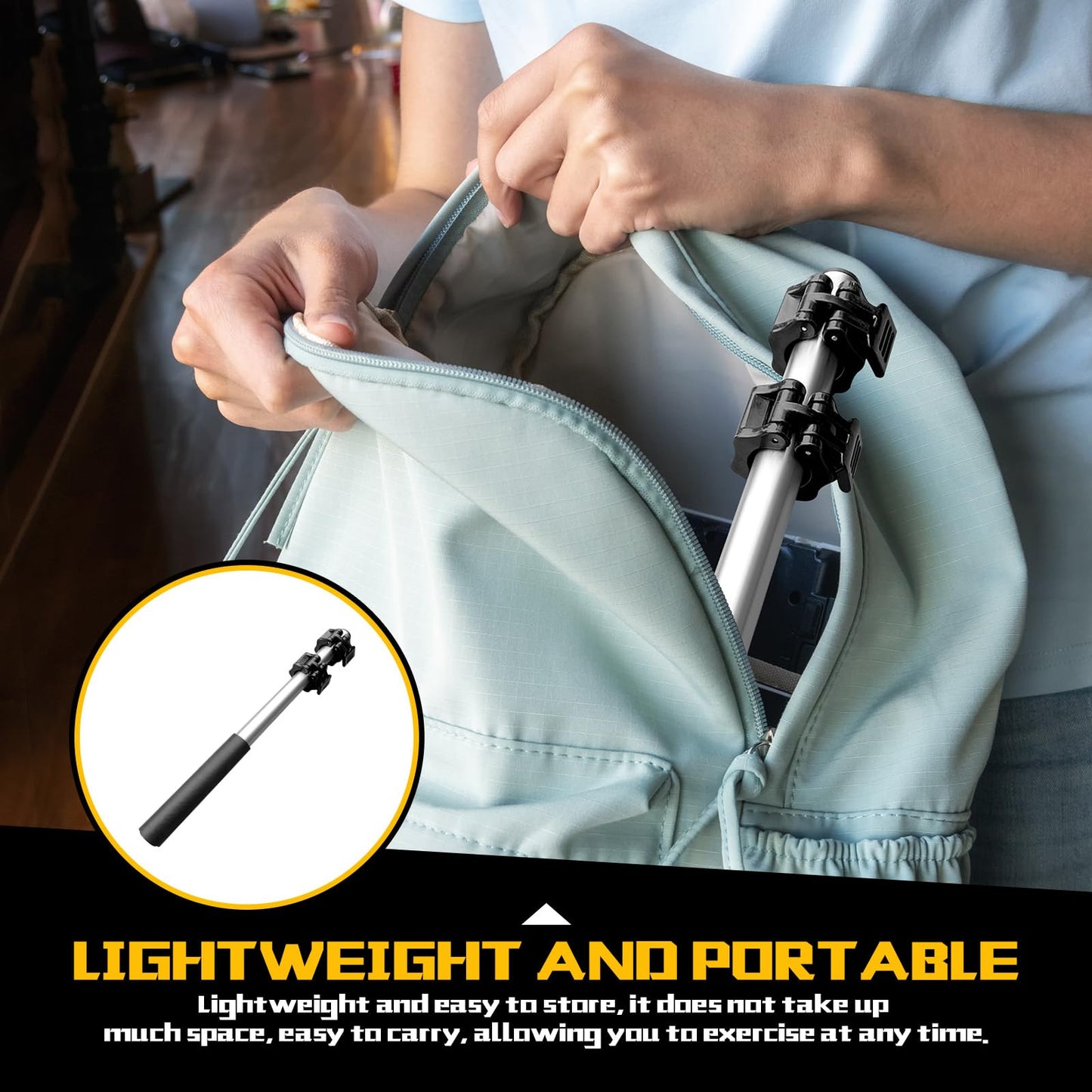 Fancyes Dumbbell Bar Handle with Lock, Adjustable Forearm Wrist Exerciser, Hand Developer Grip Strength Trainer, Fitness Equipment for Lateral Forearm/Wrist Rotation Exerciser/Forearm Trainer