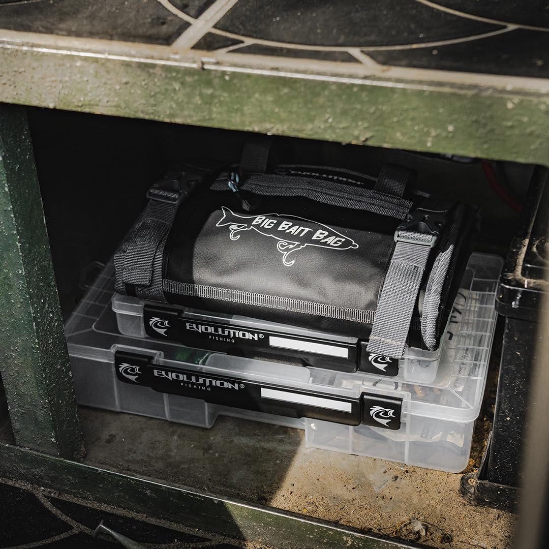 Evolution Fishing Big Bait Bag - 10 in., Roll-Up Lure Bag, Durable, Portable Storage for Large Baits & Gear