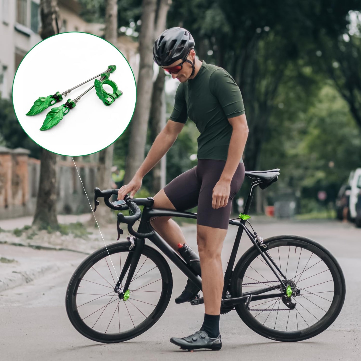 ONIPAX Leaf-Shaped Bike Quick Release Skewer Front & Rear Set for MTB, Road Bike