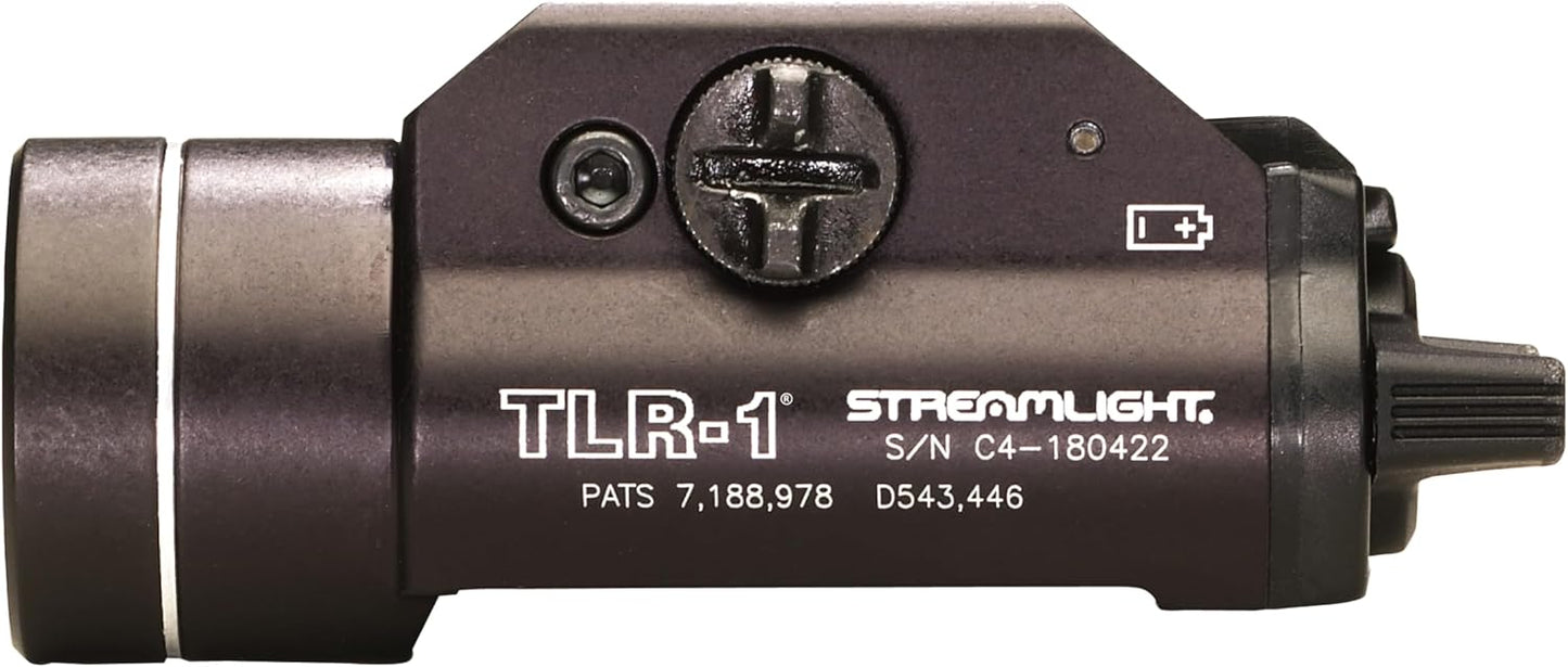 Streamlight 69264 TLR-1 HL 1000-Lumen 20000 Candela Rail-Mounted Tactical Weapon Light with Earless Screw and Specific Compatibility Rail Locating Keys, Black