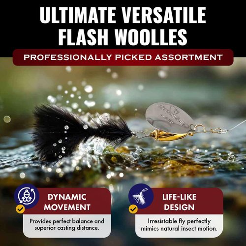 RoxStar Fly Strikers New Flash-Buggerz Series | We Perfected The in-Line Spinner | Hand-Made in The USA | Most Versatile Fishing Spinner for Trout, Bass, Pike, Panfish